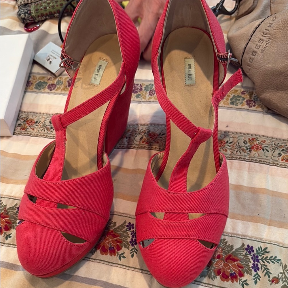 Kimchi Blue Red Wedge Shoes